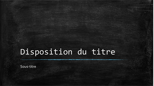 Présentation tableau noir (grand écran) Présentation tableau noir (grand écran)