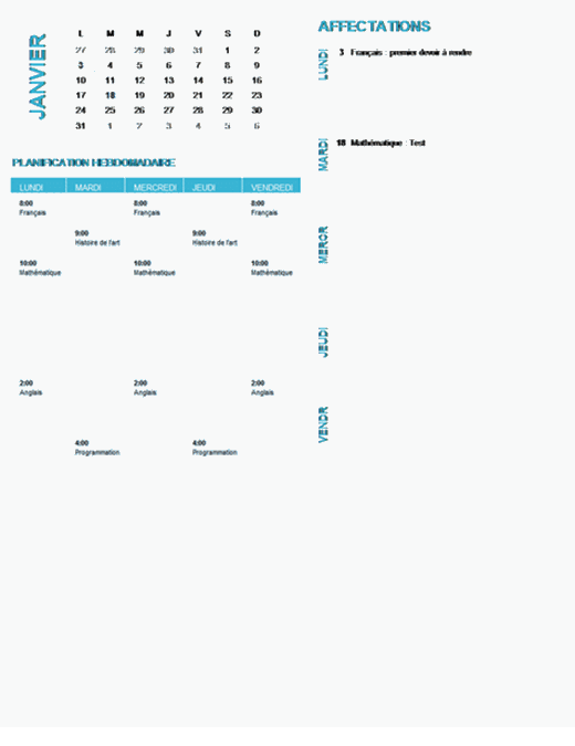 Calendrier de planning hebdomadaire pour étudiants (n’importe quelle année, Lun-Dim) Calendrier de planning hebdomadaire pour étudiants (n’importe quelle année, Lun-Dim)