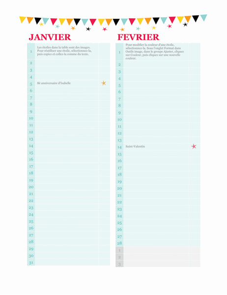 Calendrier Des Anniversaires Et Des Anniversaires De Mariage N Importe Quelle Annee