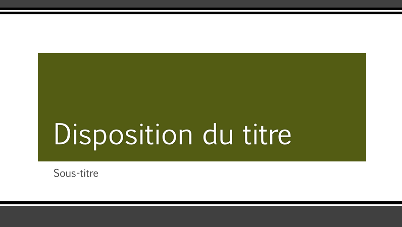 Présentation avec bordure noire rayée (écran large) Présentation avec bordure noire rayée (écran large)