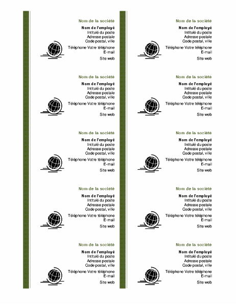 Cartes de visite (page de 10) Cartes de visite (page de 10)