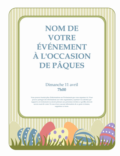 Invitation pour la fête de Pâques (avec œufs)