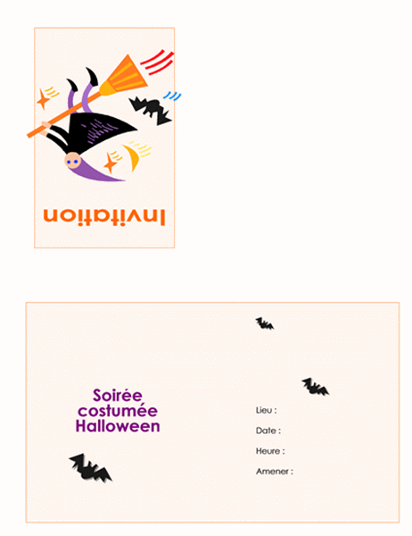 Carton d'invitation pour Halloween
