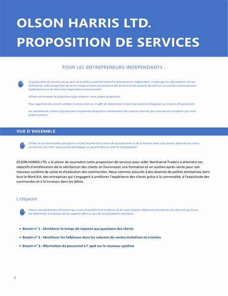 Proposition de services