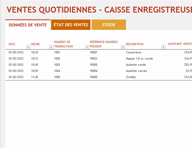 Rapport Des Ventes Quotidien