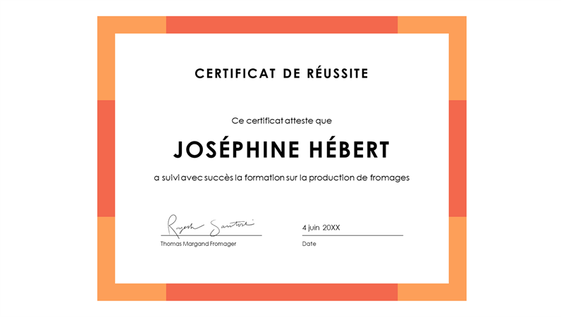 Certificat de réussite (bleu) Certificat de réussite (bleu)