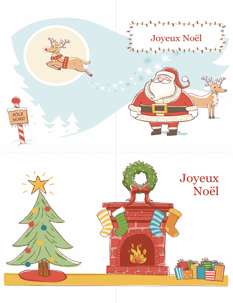 Cartes de Noël (conception Esprit de Noël, 2 par page)