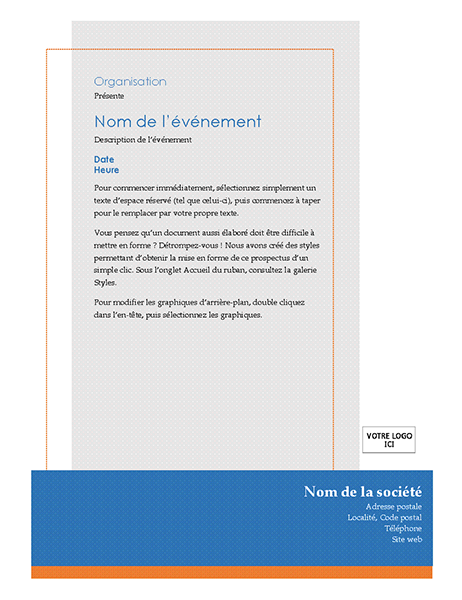 Prospectus d’événement générique Prospectus d’événement générique