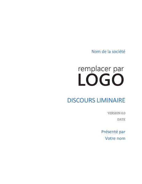 Discours liminaire Discours liminaire
