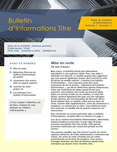 Bulletin d’informations (4 pages)