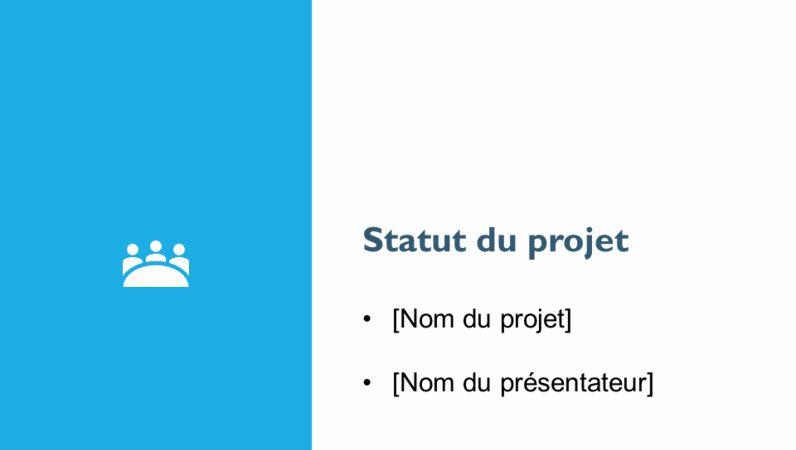 Présentation du rapport sur le statut du projet Présentation du rapport sur le statut du projet