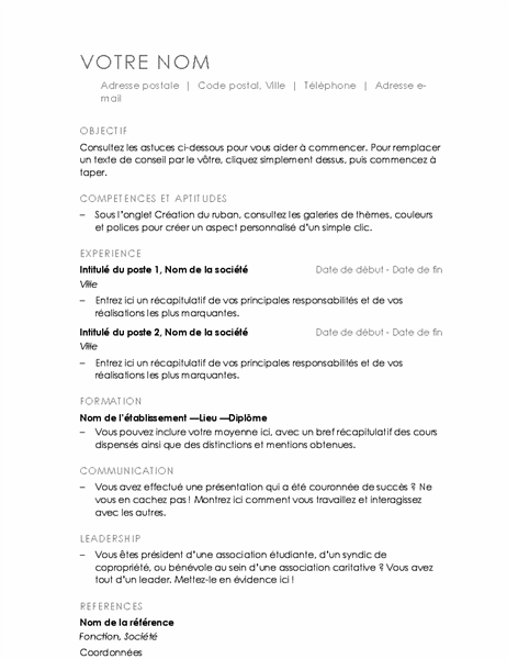 CV (conception Minimaliste) CV (conception Minimaliste)