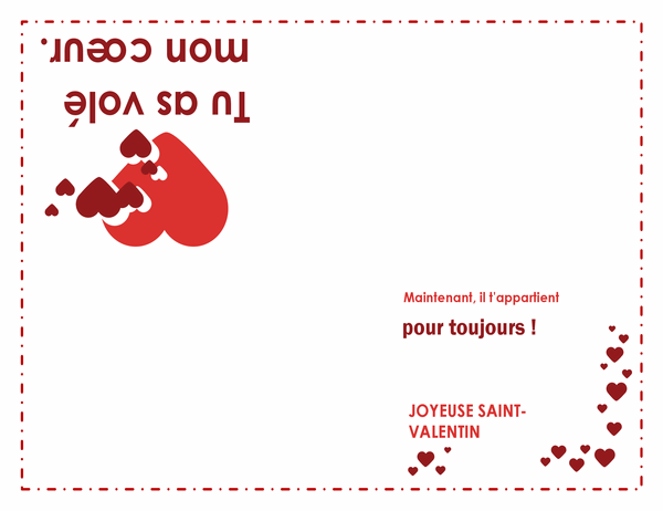 Carte de Saint-Valentin (avec cœur, pliable en quatre) Carte de Saint-Valentin (avec cœur, pliable en quatre)