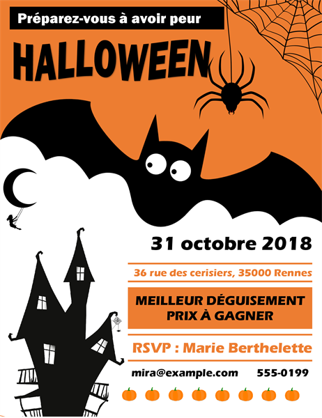 Prospectus Chauve-souris effrayante pour soirée Halloween Prospectus Chauve-souris effrayante pour soirée Halloween