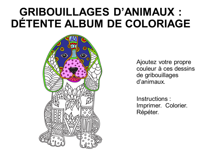 Gribouillis d'animaux : album de coloriage de détresse Gribouillis d'animaux : album de coloriage de détresse