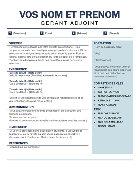 CV moderne organisé CV moderne organisé