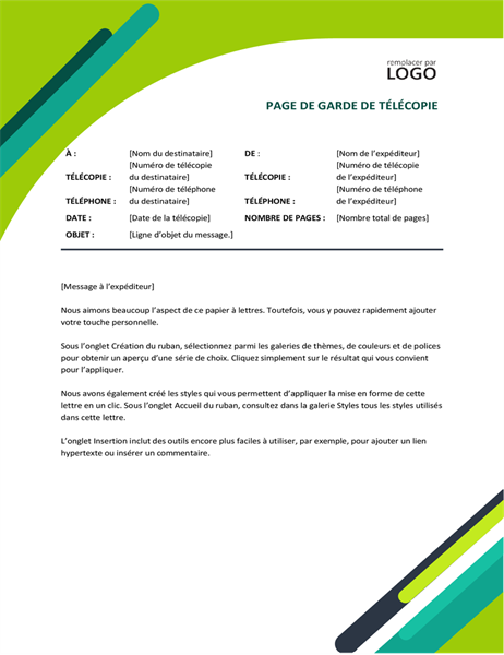 Page de garde de fax Capsules modernes Page de garde de fax Capsules modernes