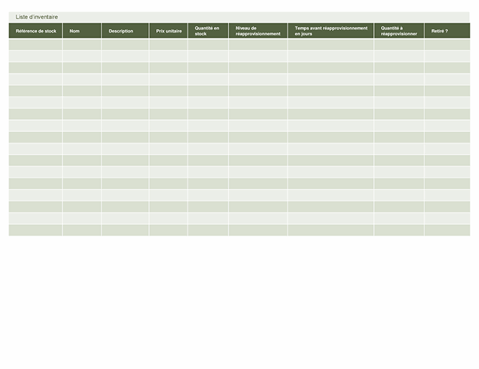 Featured image of post Mod le Inventaire Location Meubl e Excel Mod les gratuits d inventaire du mobilier