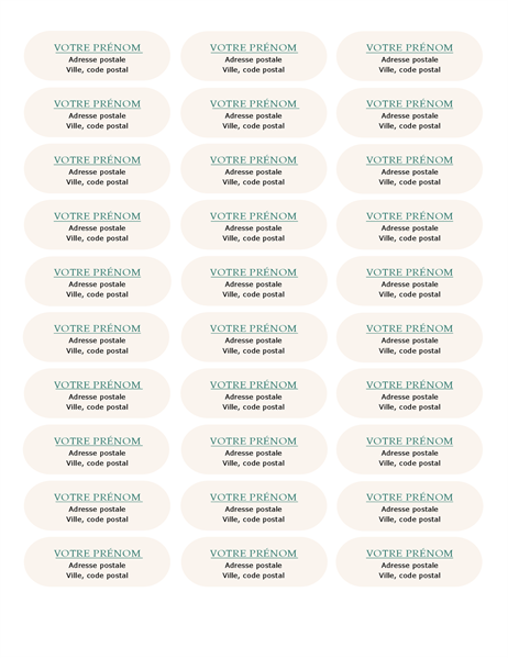 Étiquettes de publipostage (conception Vague verte, 30 par page) Étiquettes de publipostage (conception Vague verte, 30 par page)