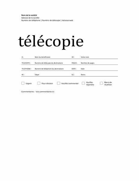 Page de garde de télécopie (conception professionnelle)