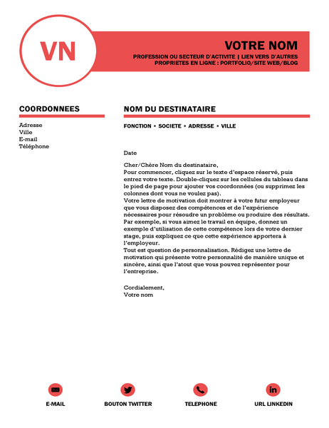 Lettre de motivation soignée, conçue par MOO Lettre de motivation soignée, conçue par MOO