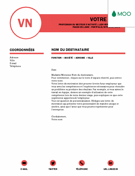 Lettre de motivation soignée, conçue par MOO Lettre de motivation soignée, conçue par MOO