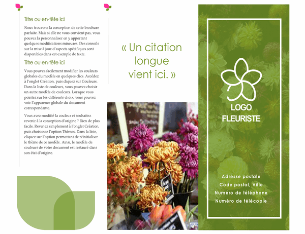 Brochure fleuriste