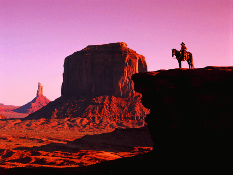 Thème désert - Cowboy dans canyon