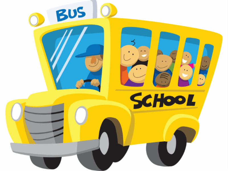 Thème scolaire - Bus avec écoliers