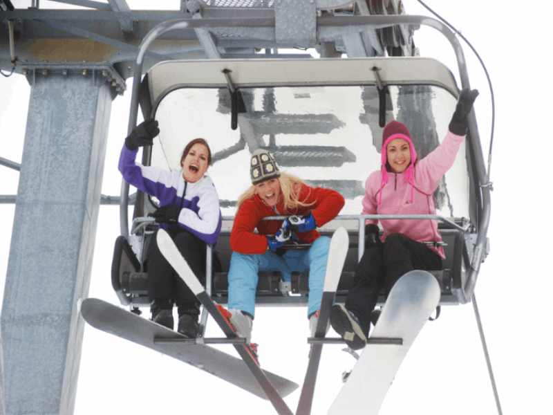 Thème ski -Télésiège en folie