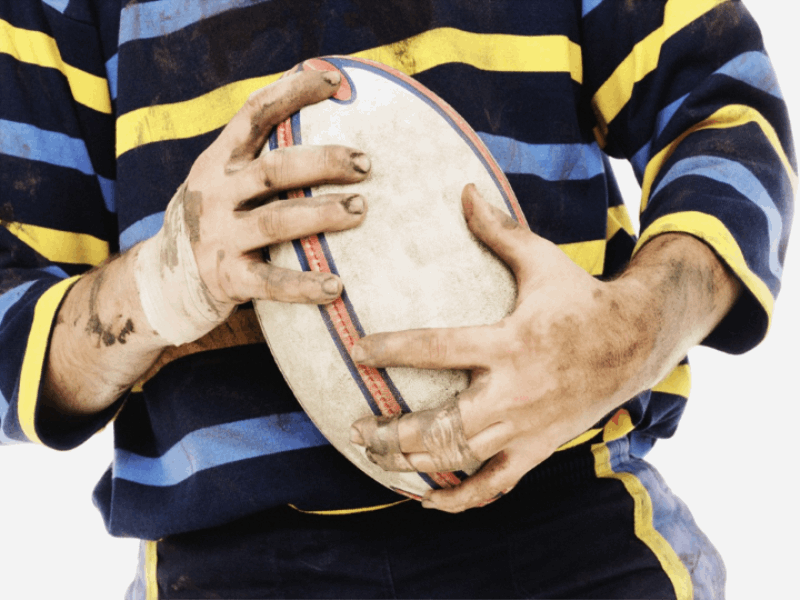 Thème rugby - Ballon dans les mains