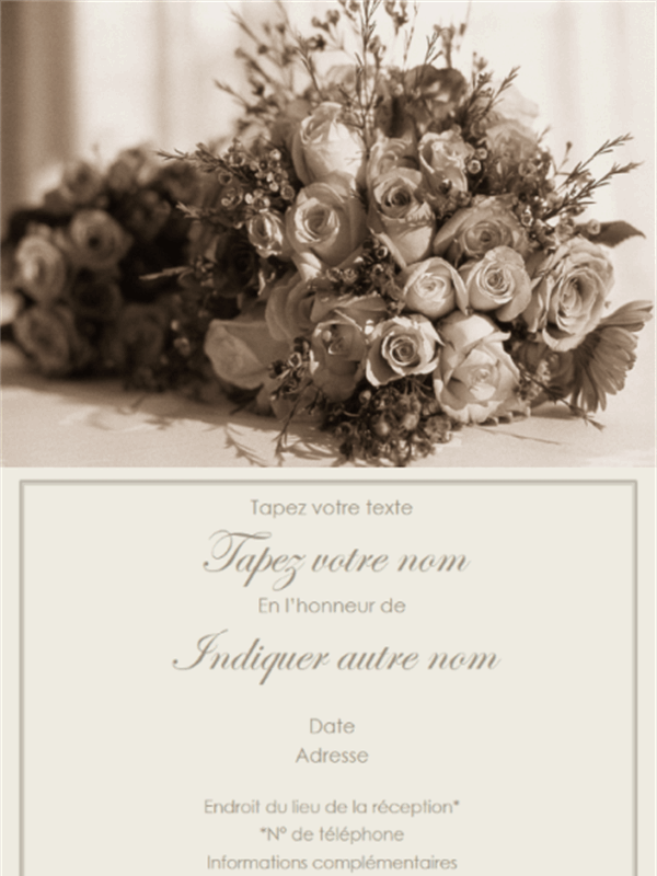 Thème mariage - Carte d'invitation