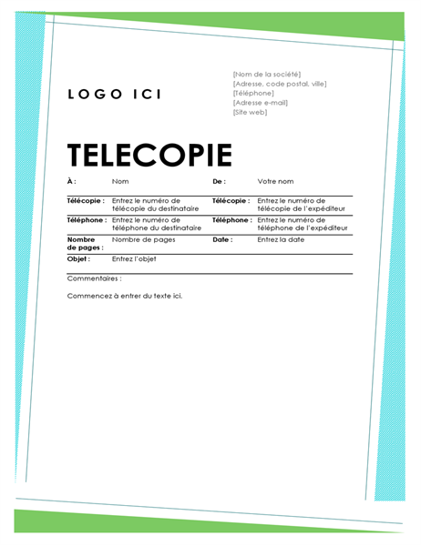 Page de garde de télécopie Géométrique Page de garde de télécopie Géométrique