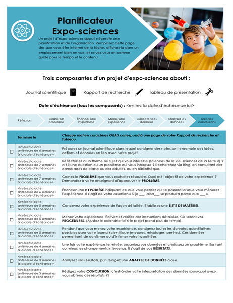 Planificateur scientifique Planificateur scientifique