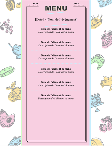 Menu rétro Menu rétro