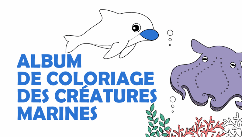 Album de coloriage des créatures marines