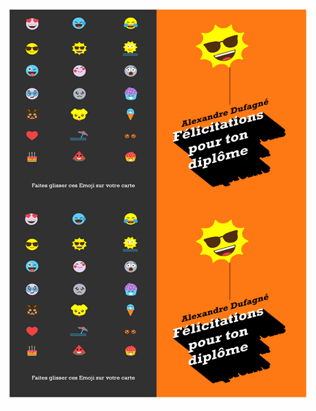 Carte de félicitations Emoji à un(e) jeune diplômé(e)