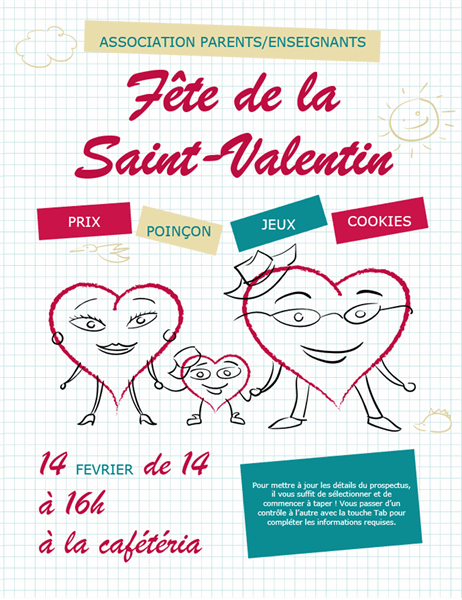 Prospectus de Saint-Valentin dessins de cœurs 