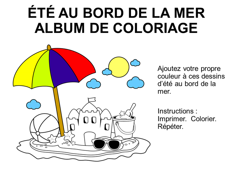 Livre de coloriage Un été au bord de mer Livre de coloriage Un été au bord de mer