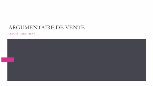 Argumentaire de vente clair et minimaliste Argumentaire de vente clair et minimaliste
