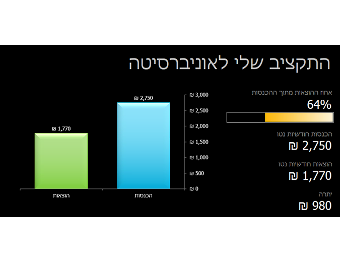 התקציב שלי לאוניברסיטה התקציב שלי לאוניברסיטה