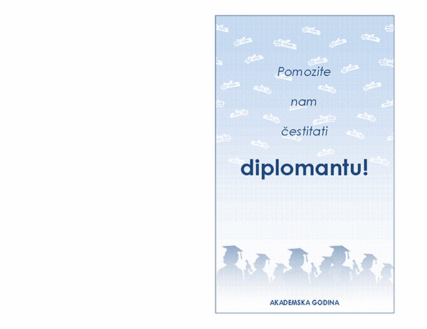 Pozivnica na zabavu povodom diplome (Dizajn za zabavu povodom diplome s presavijanjem napola) Pozivnica na zabavu povodom diplome (Dizajn za zabavu povodom diplome s presavijanjem napola)