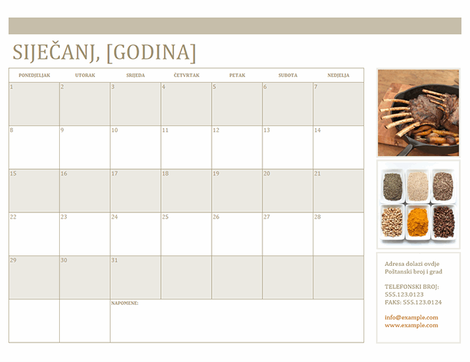 Kalendar s fotografijama (od ponedjeljka) Kalendar s fotografijama (od ponedjeljka)