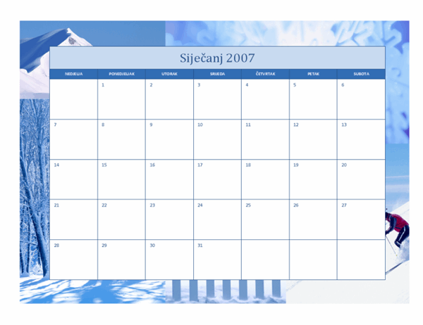 Kalendar za 2007 (12 str., sezonski dizajn)
