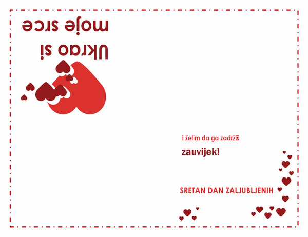 Čestitka za Valentinovo (dizajn sa srcima, presavija se dvaput) Čestitka za Valentinovo (dizajn sa srcima, presavija se dvaput)