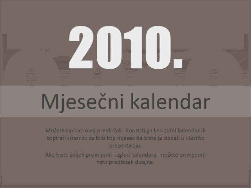 Kalendar za 2010