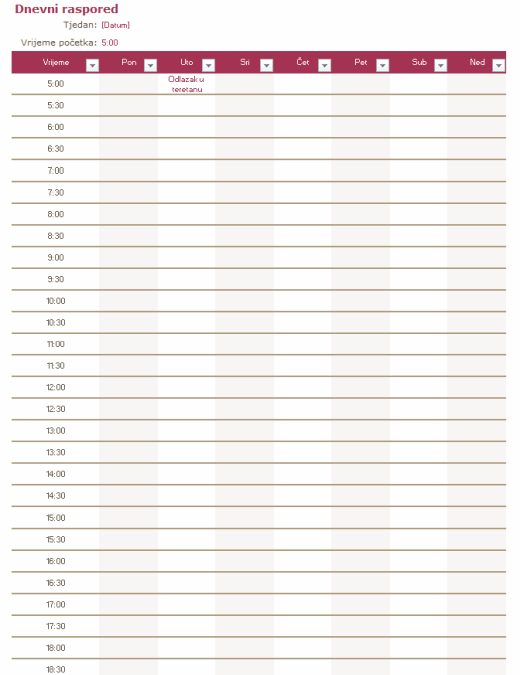 Dnevni raspored