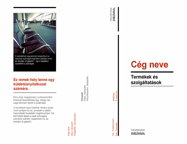 Háromrészes formátumú brosúra (Piros-fekete)