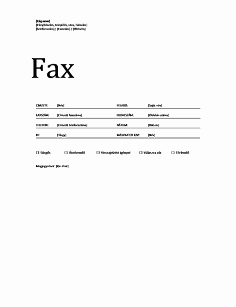 Faxfedőlap