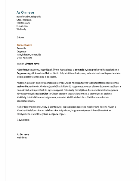 Kísérőlevél funkcionális önéletrajzhoz Kísérőlevél funkcionális önéletrajzhoz